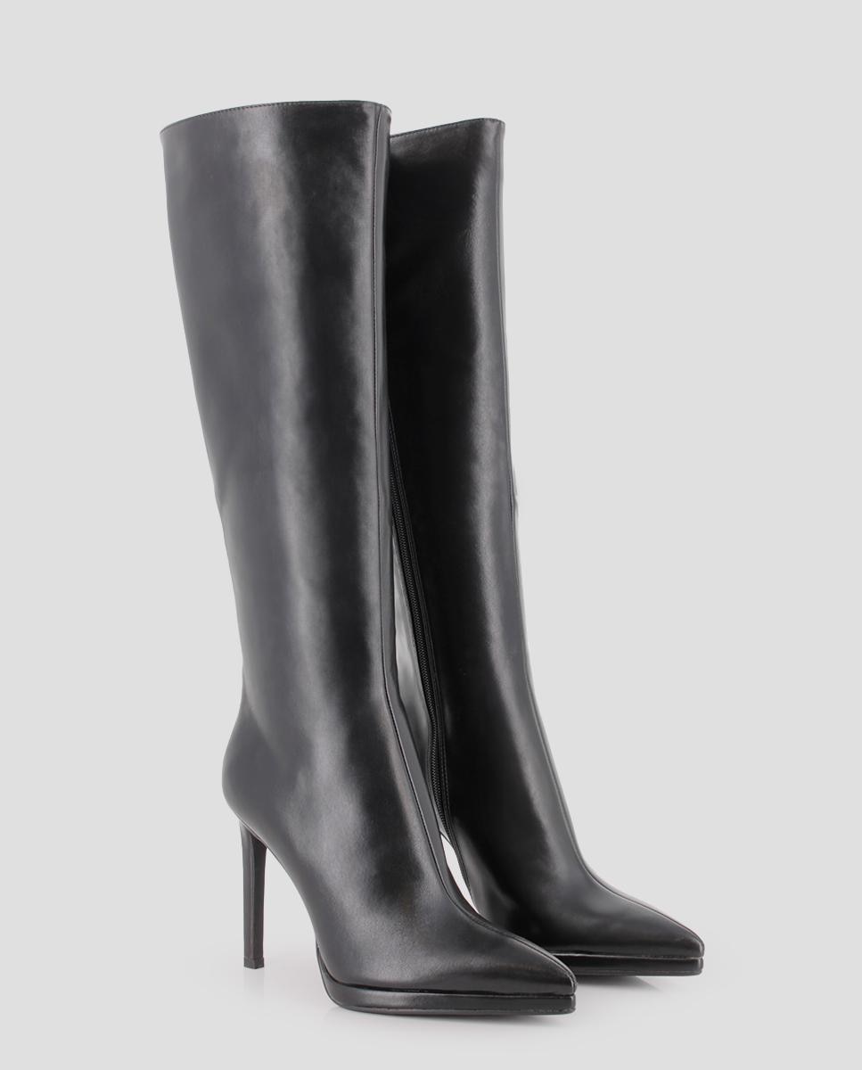 Botas Altas Pistol com Salto Agulha Preto-2