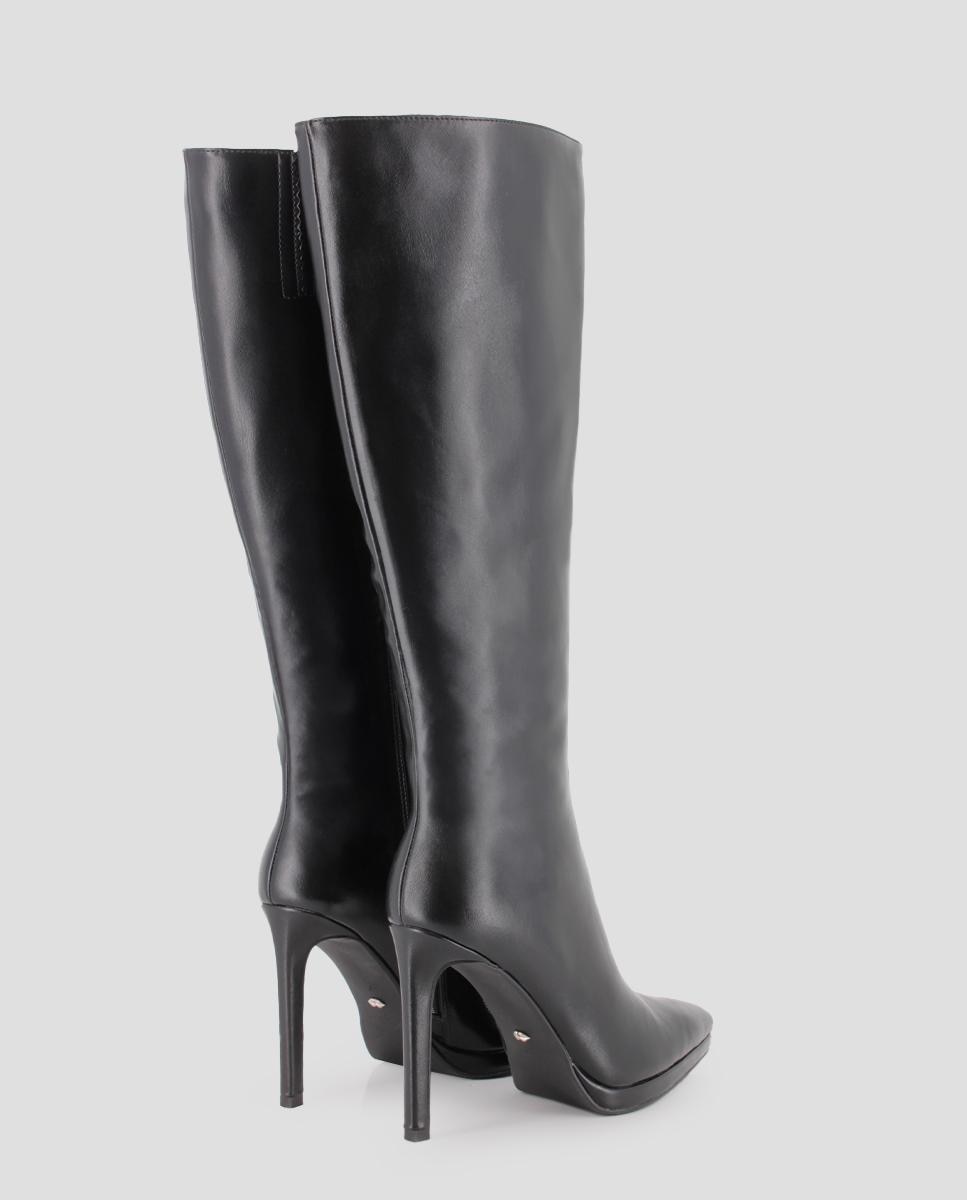 Botas Altas Pistol com Salto Agulha Preto-3