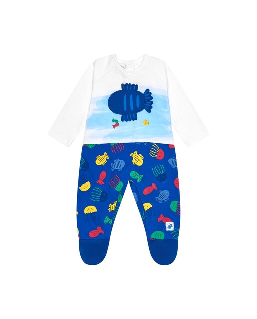 Imagem 0 de Babygrow para Bebé Azul com Estampado de Peixes