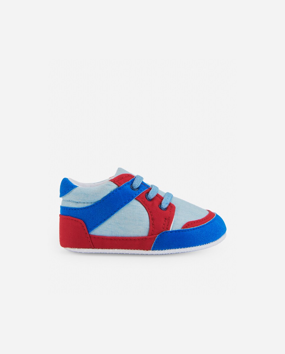 Sapatilhas Desportivas para Bebé em Azul e Vermelho com Atacadores Elásticos Azul-1