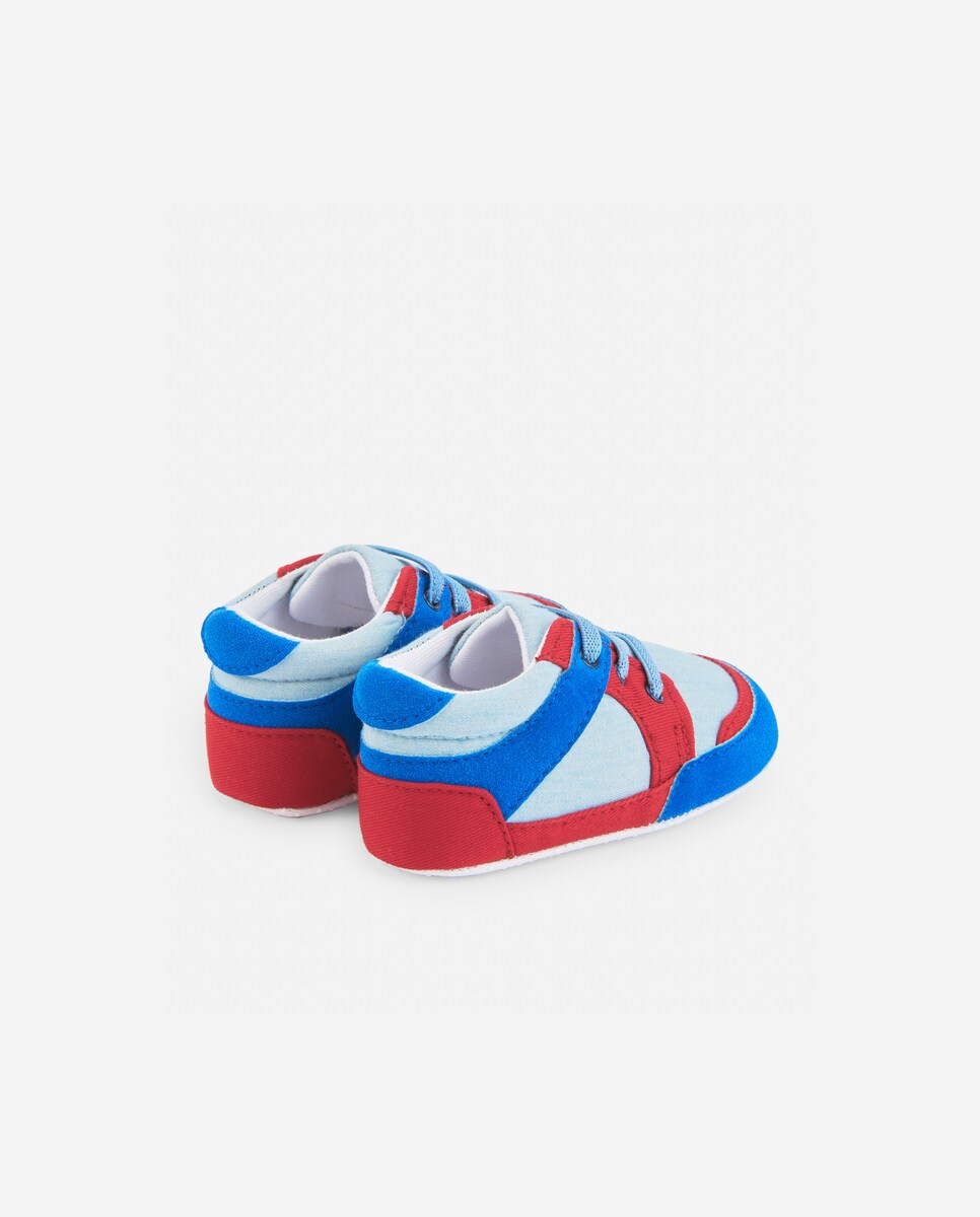 Sapatilhas Desportivas para Bebé em Azul e Vermelho com Atacadores Elásticos Azul-2