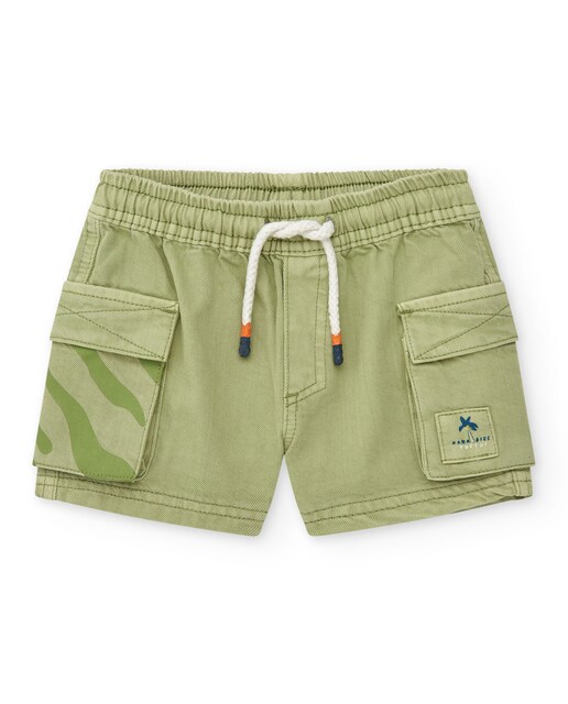 Imagem 0 de Bermudas para Bebé de Sarja com Bolsos Cargo