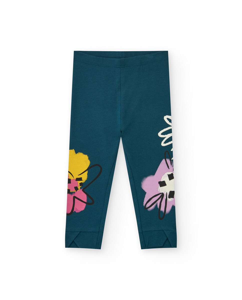 Leggings para Bebé Estampadas com Cintura Elástica Verde-escuro-1