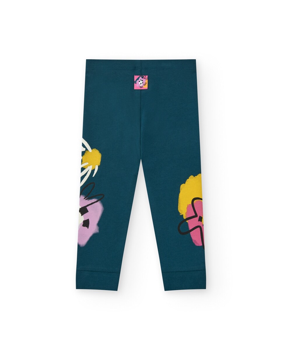 Leggings para Bebé Estampadas com Cintura Elástica Verde-escuro-2
