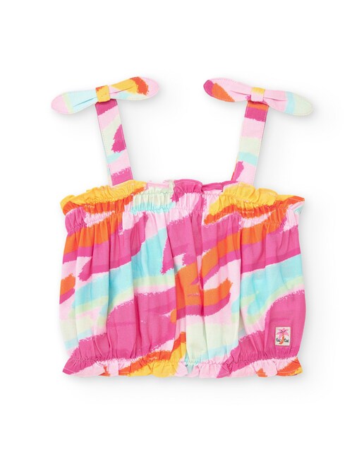 Imagem 0 de Top Infantil Estampado com Laços nas Alças