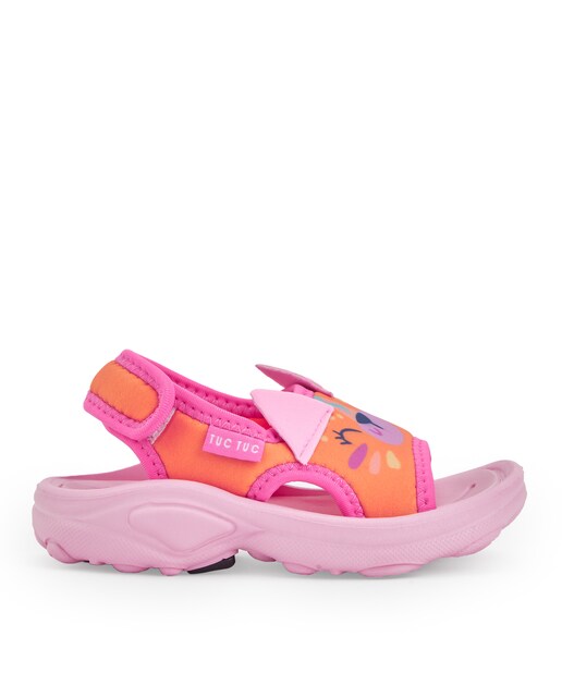 Imagem 0 de Sandálias em Rosa e Laranja com Design de Animal