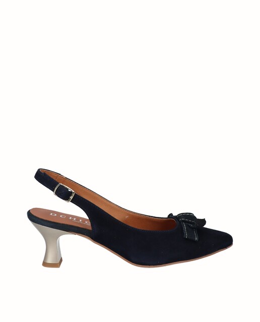 Imagem 0 de Sapatos de Salto de Camurça com Tacão Embudo