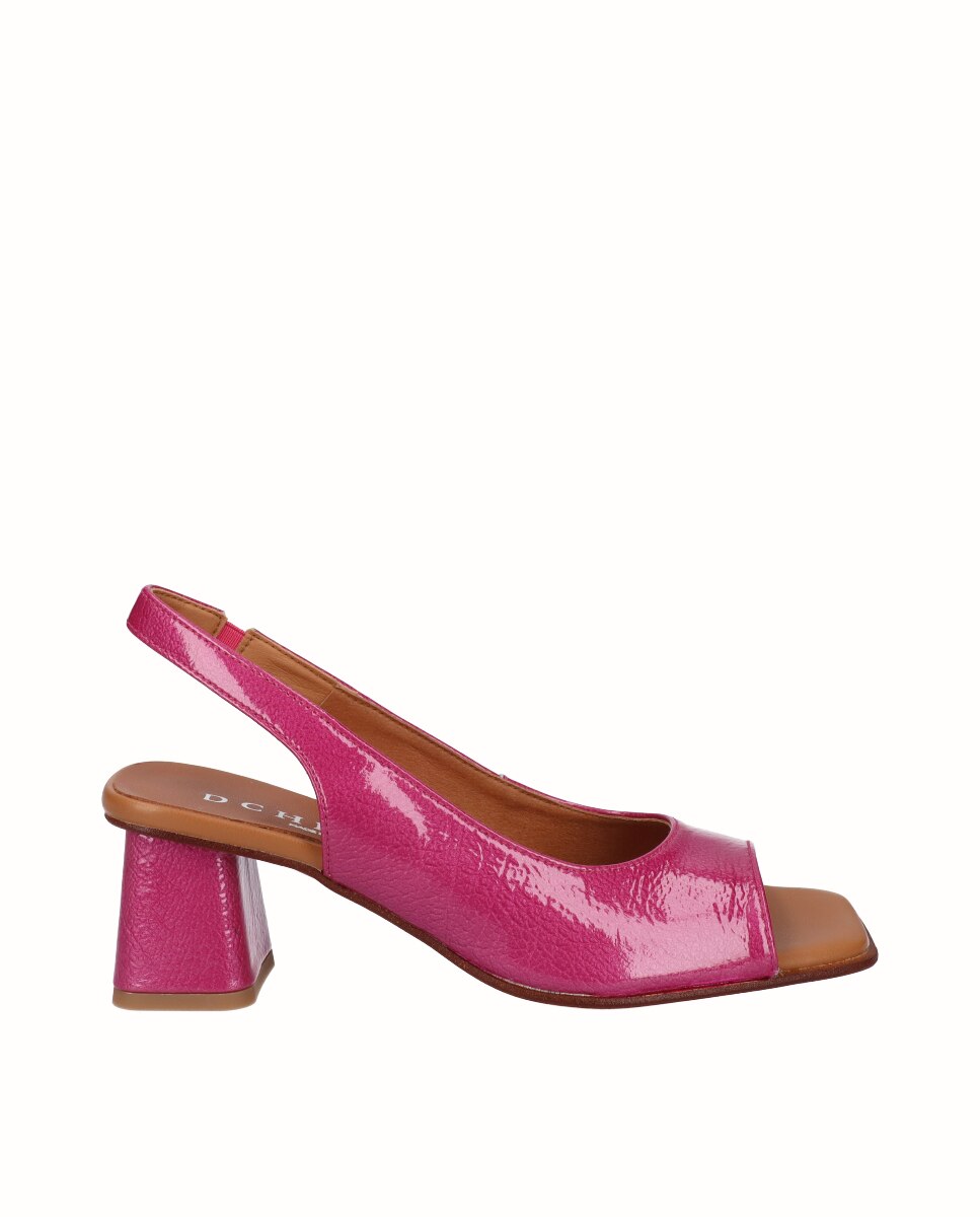 Imagem 0 de Sapatos Peep Toe de Salto em Verniz