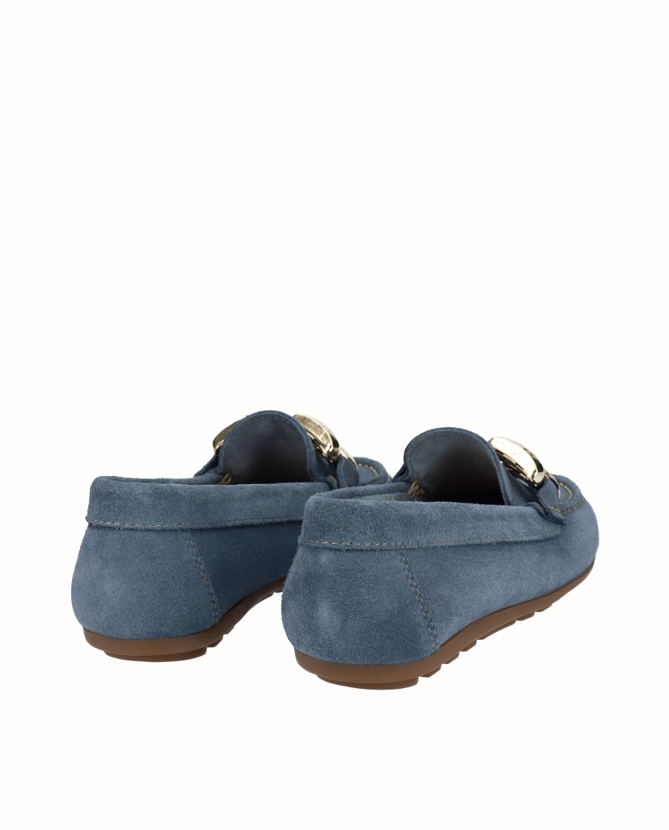 Mocassins Kiowa de Pele com Adorno Metálico Azul-3