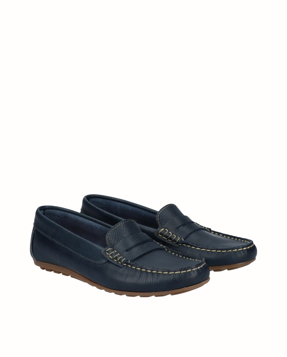 Mocassins Kiowa de Pele Azul-marinho-2