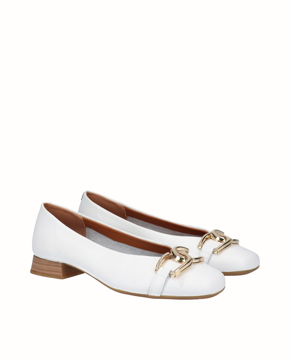 Sabrinas de Pele com Fivela Branco-2