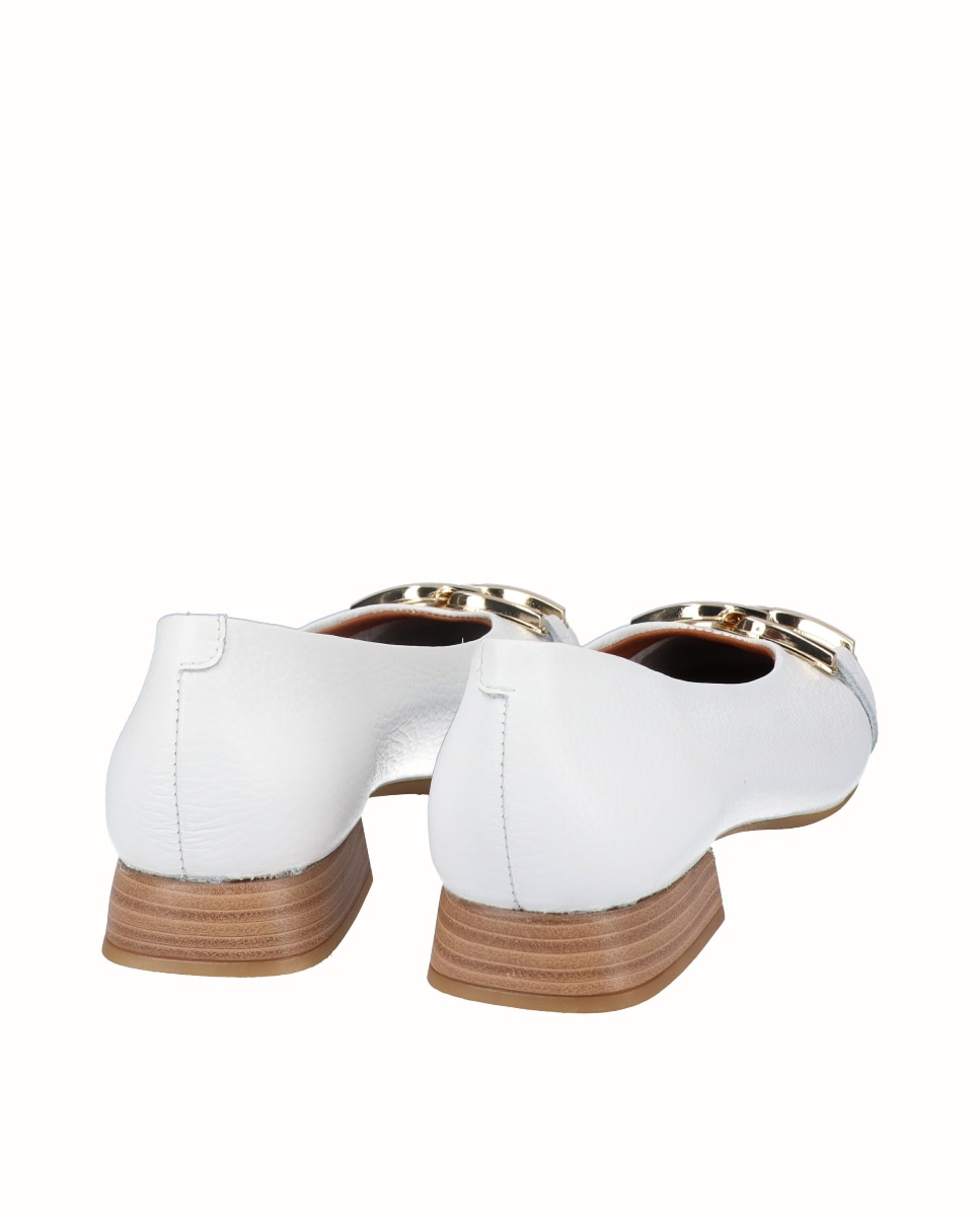 Sabrinas de Pele com Fivela Branco-3