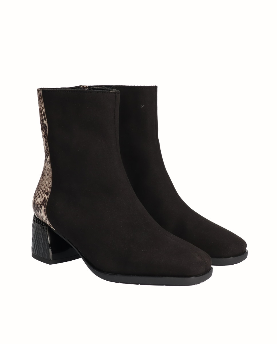 Botins Básicos de Salto Médio Preto / Branco-2