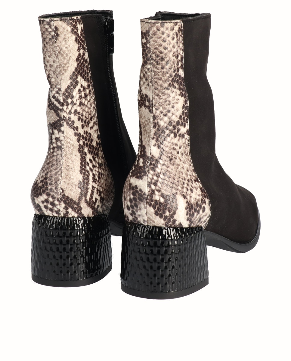 Botins Básicos de Salto Médio Preto / Branco-3