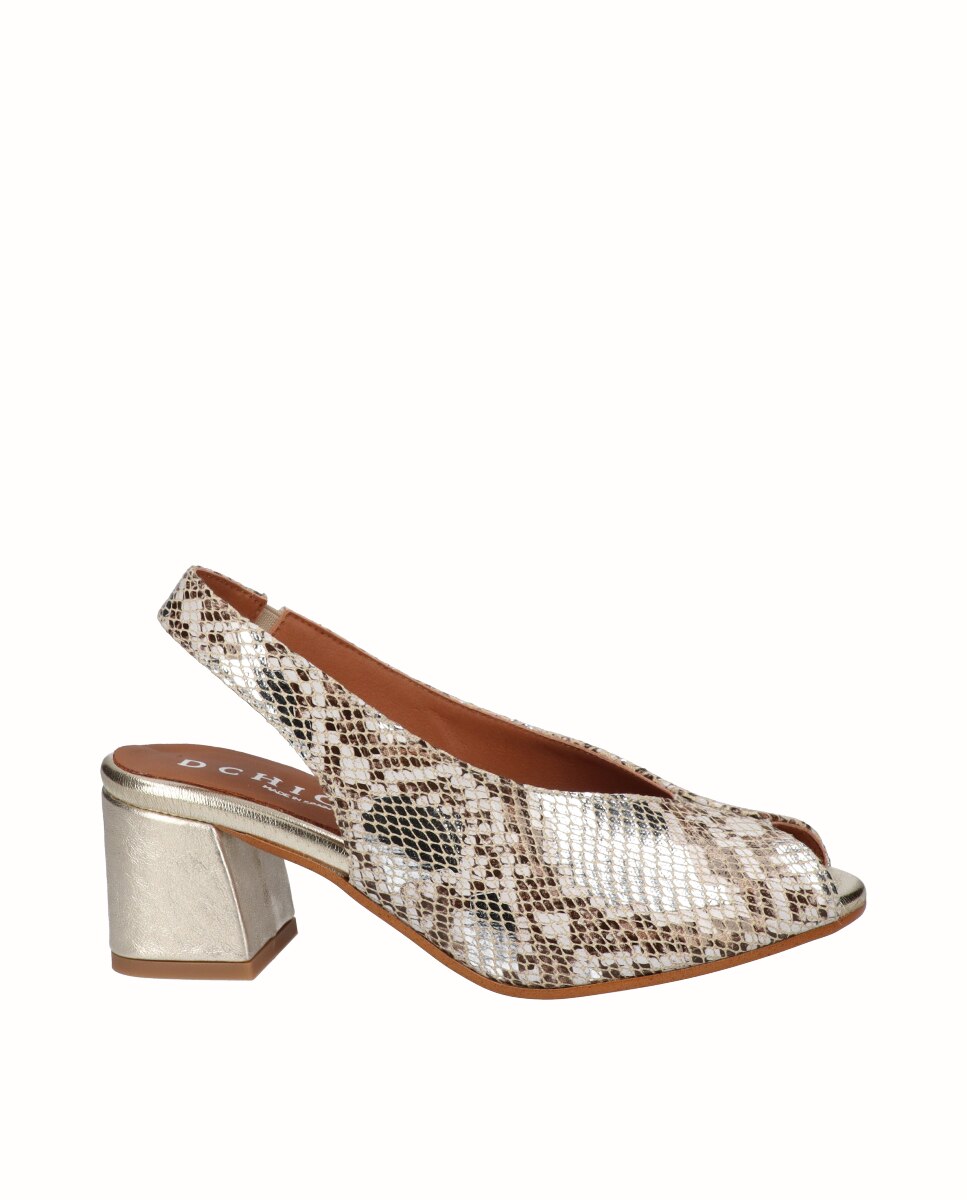 Imagem 0 de Sapatos de Salto Peep Toes de Fantasia Serpente
