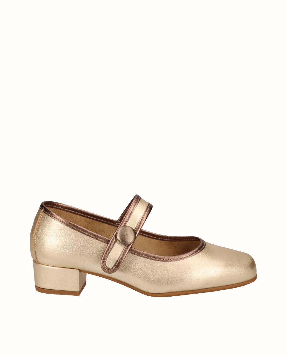 Imagem 0 de Sapatos de Presilha com Salto em Pele Lisa