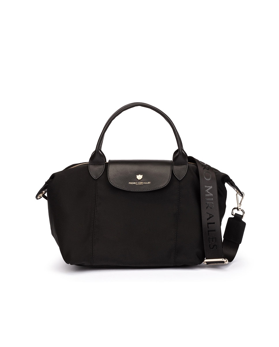 Imagem 0 de Saco de couro à tiracolo feminino tecido em cor preta