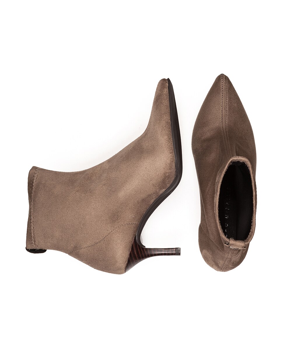 Botins de Tecido em Topo Taupe-3
