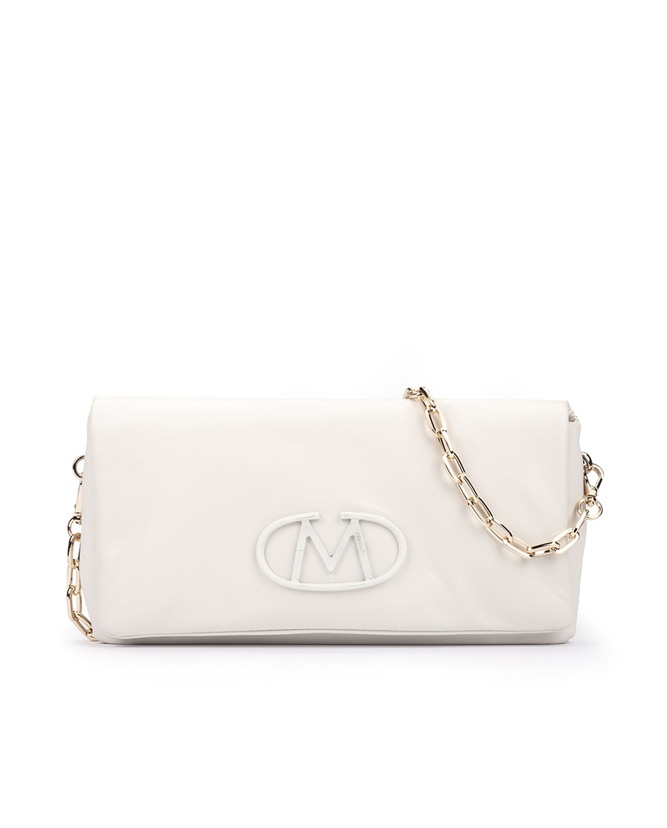 Imagem 0 de Mala de Festa em Pele em Branco com Adorno