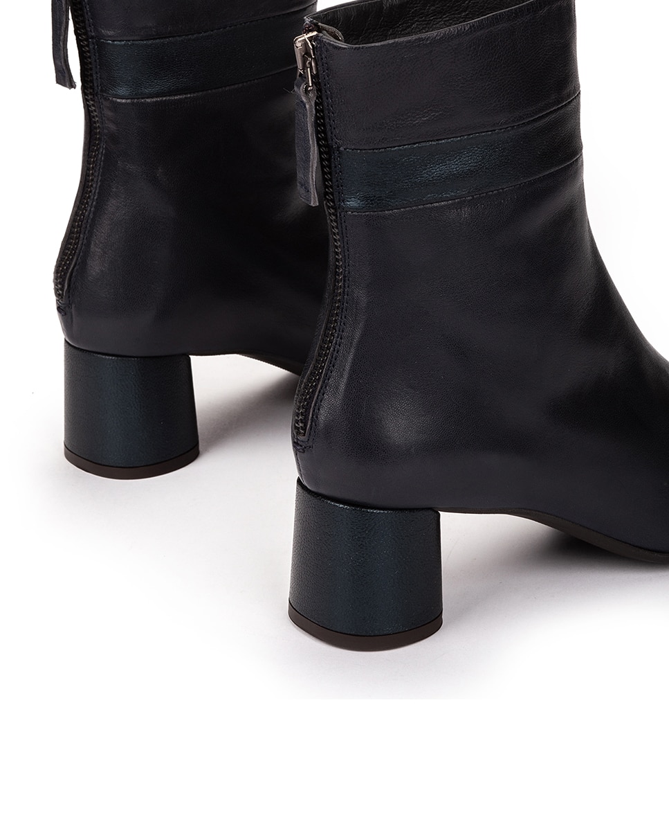 Botins Tricolor com Salto Preto / Azul-4