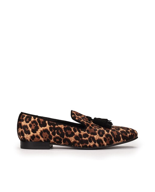 Imagem 0 de Mocassins de Tecido Estampado com Pompons