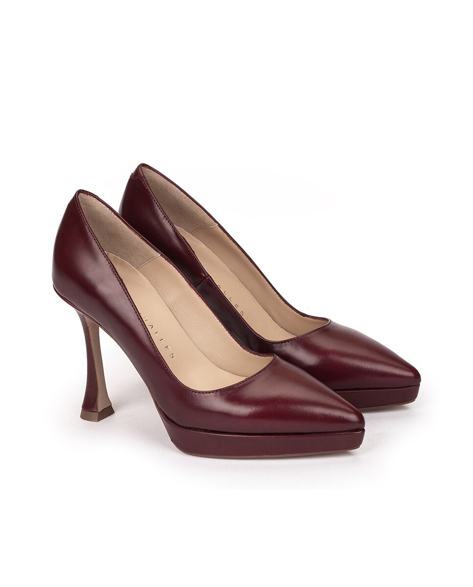 Sapatos de Salto com Plataforma Bordeaux-2