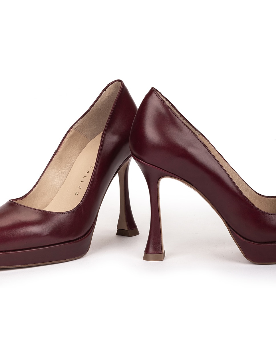 Sapatos de Salto com Plataforma Bordeaux-4