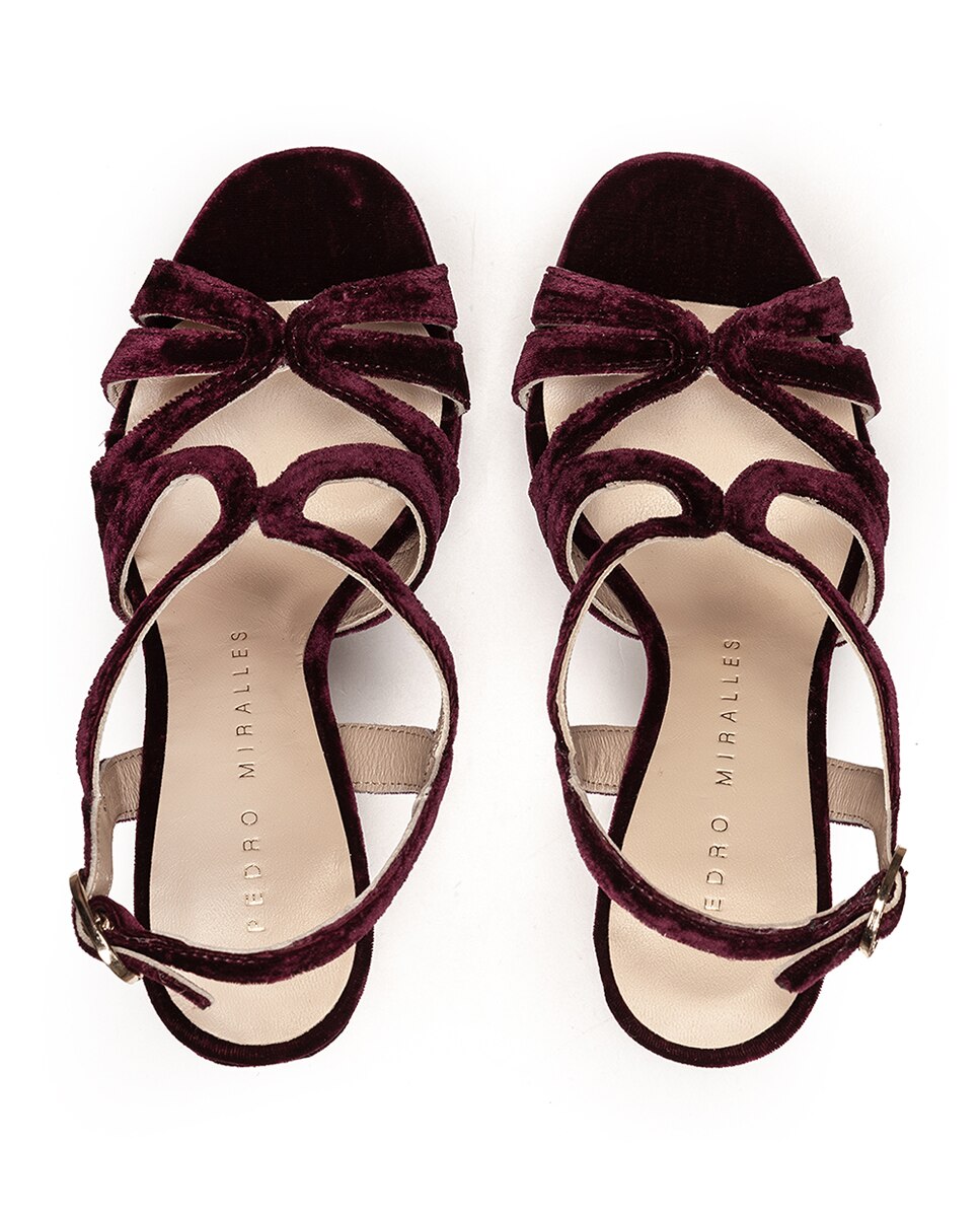 Sandálias de Salto com Plataforma e Fivela Bordeaux-3