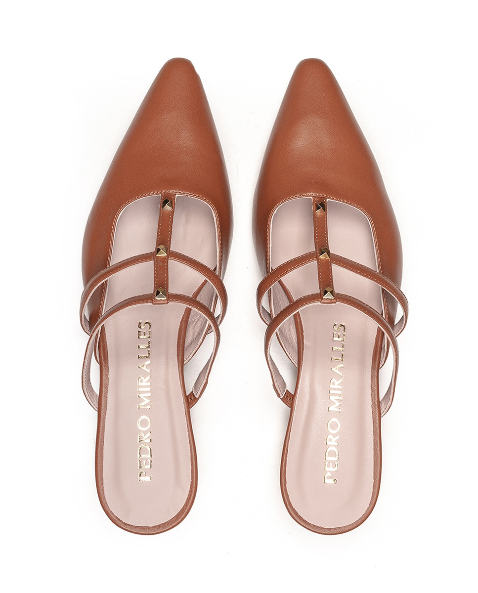 Mules com Tachas e Tacão Castanho-3