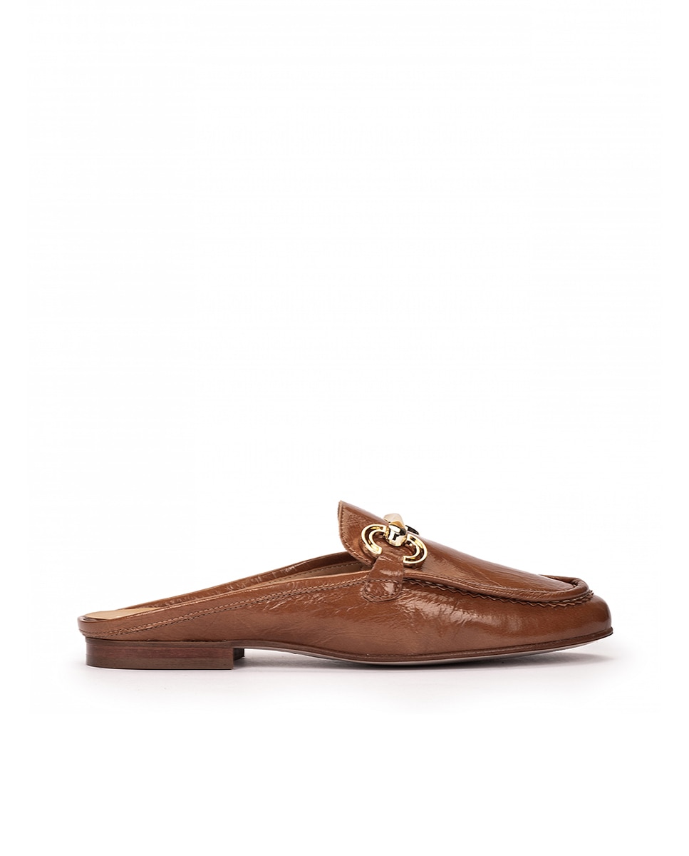 Mules de Verniz com Fivela Camel-1