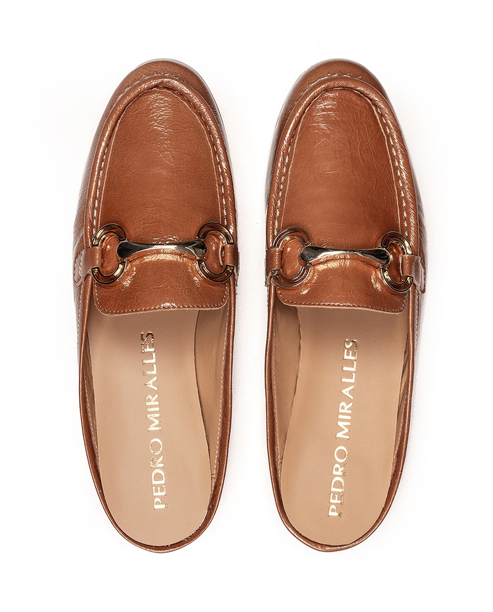 Mules de Verniz com Fivela Camel-3
