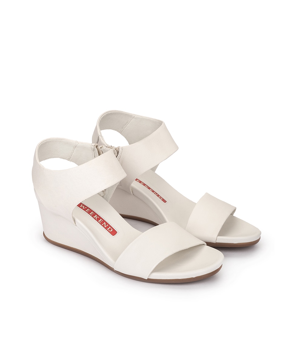 Sandálias de Cunha com Fecho Zip Interior Branco-2