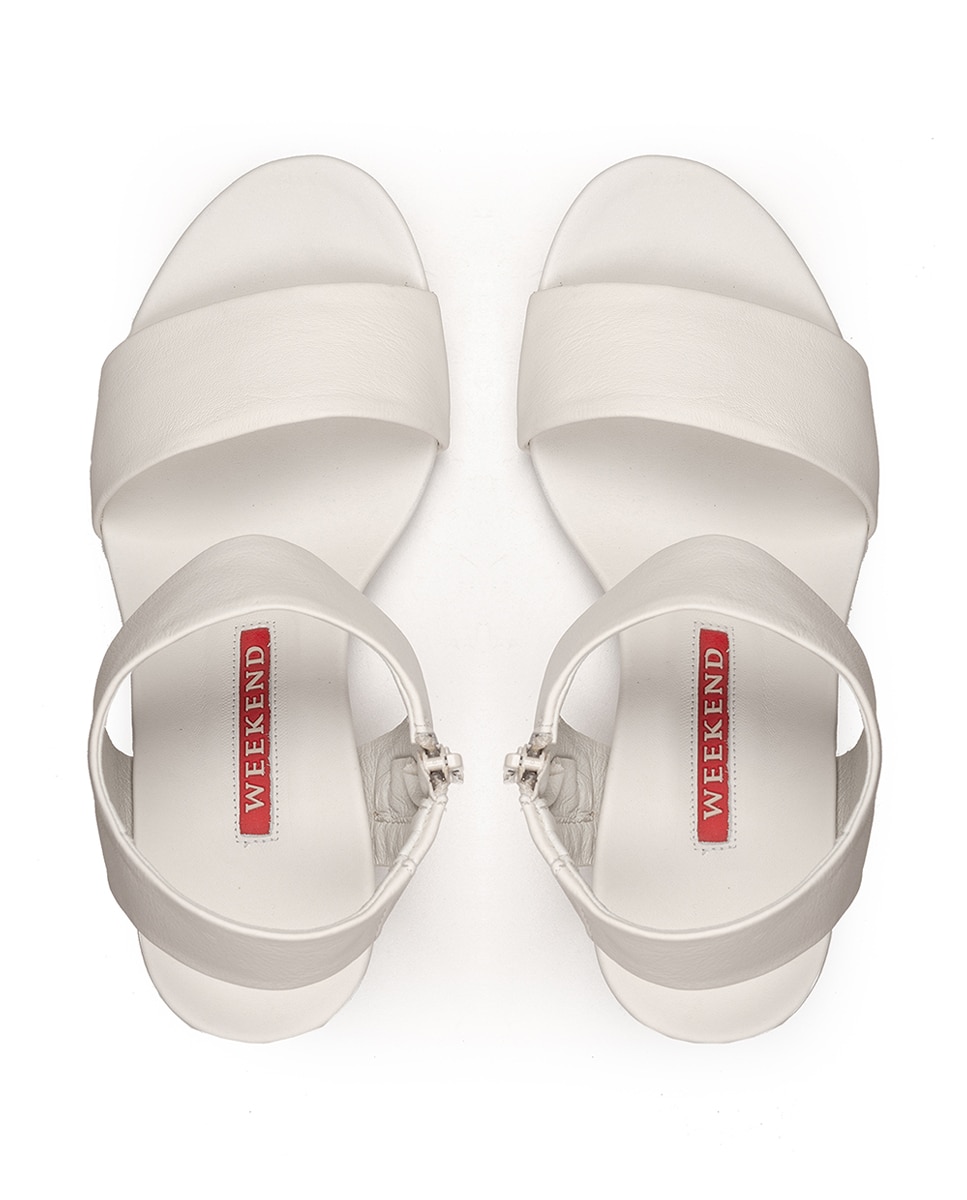 Sandálias de Cunha com Fecho Zip Interior Branco-3