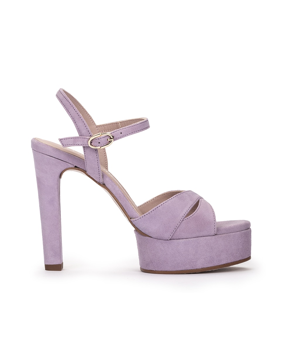 Sandálias de Salto com Plataforma Lilás-1
