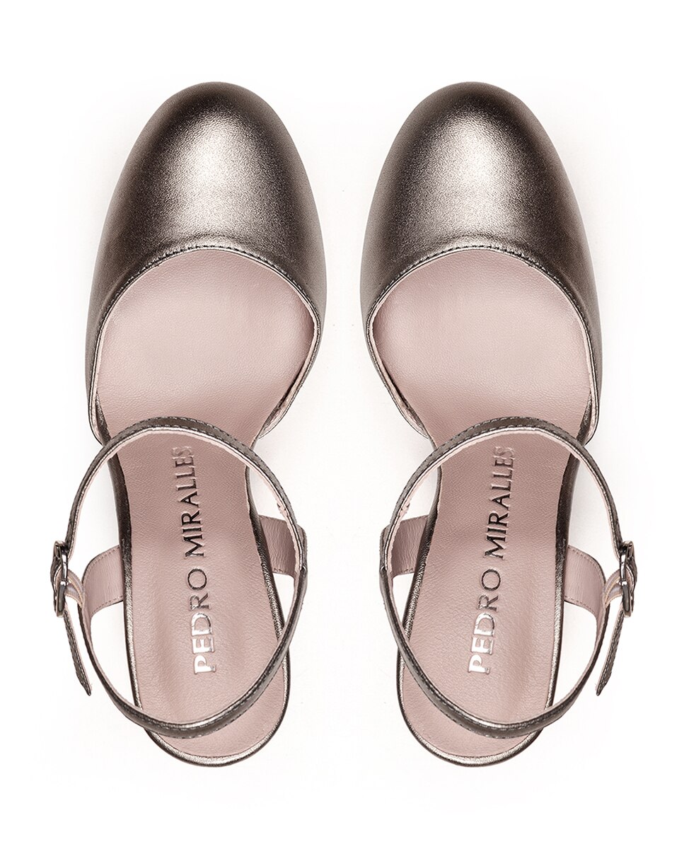 Sapatos de Salto com Plataforma Prateado-3