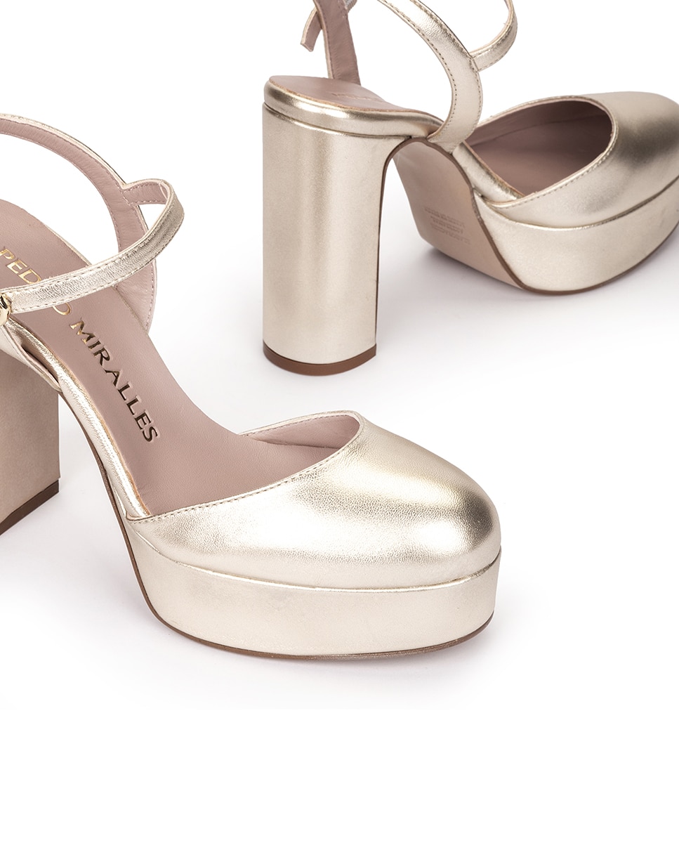 Sapatos de Salto com Plataforma Dourado-4