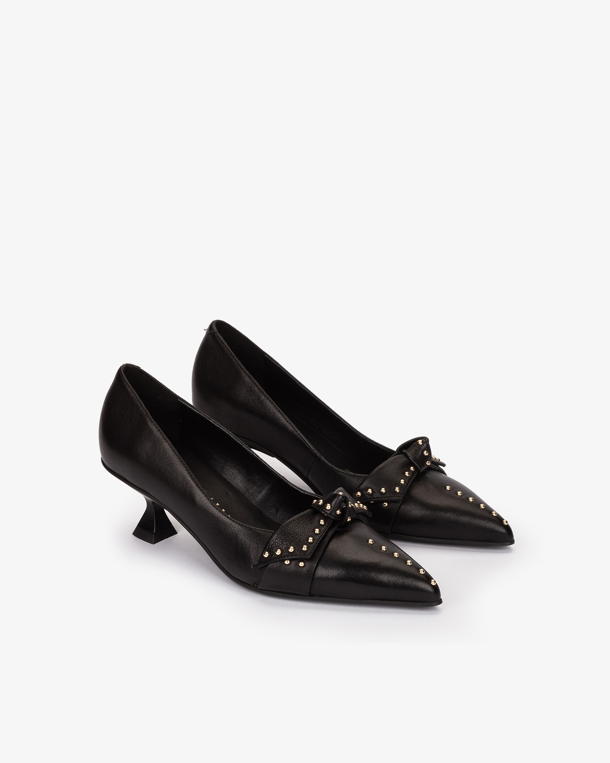 Sapatos de Salto com Adorno e Tachas Preto-2