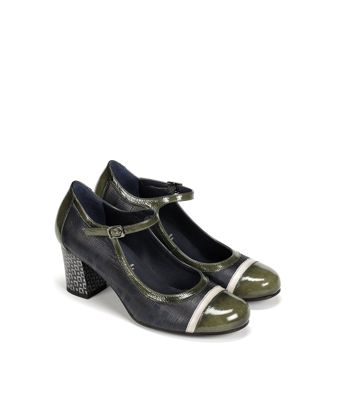 Sapatos de Salto Fabricados em Têxtil Azul-4
