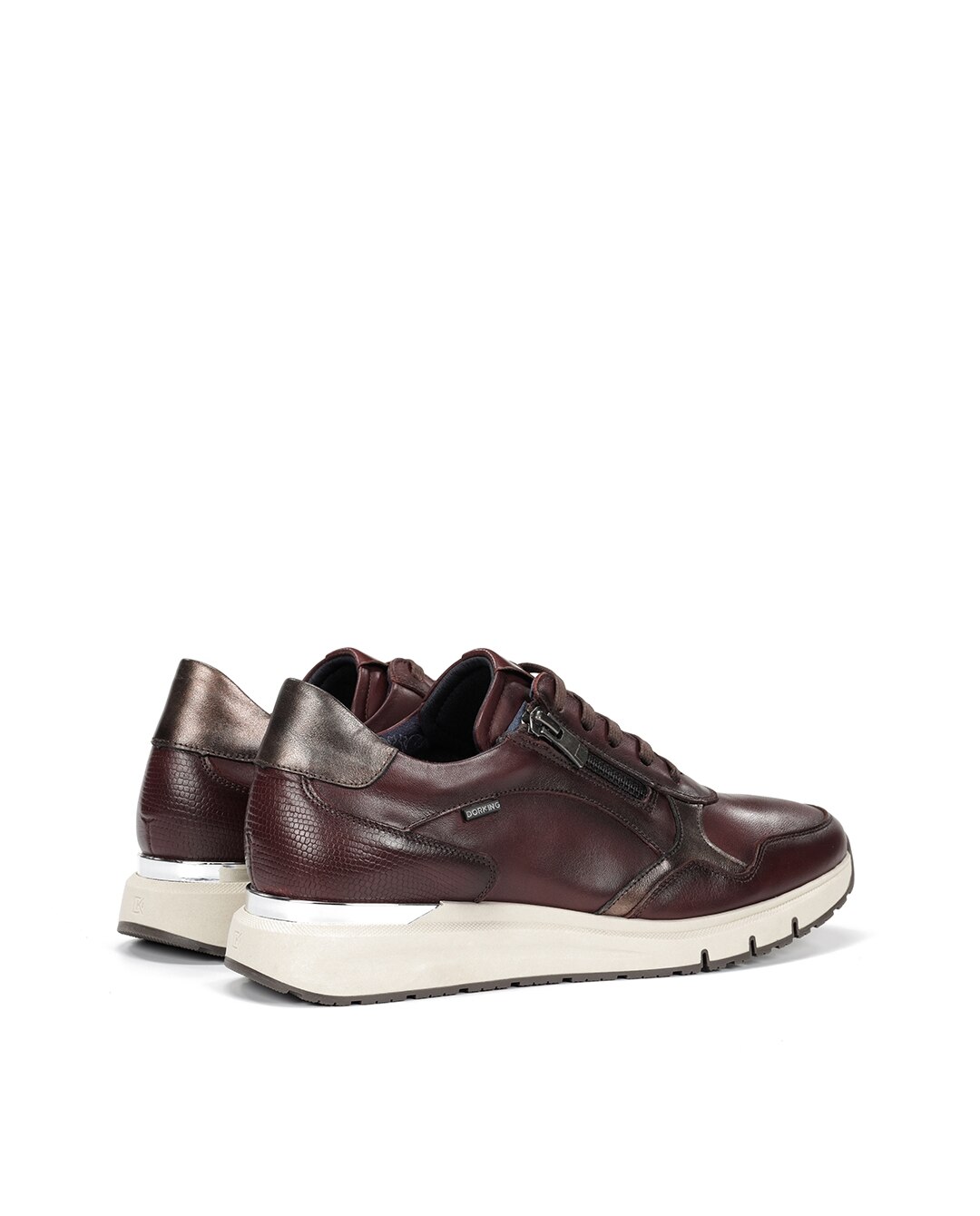 Sapatos de Cordões Fabricados em Pele Roxo-2
