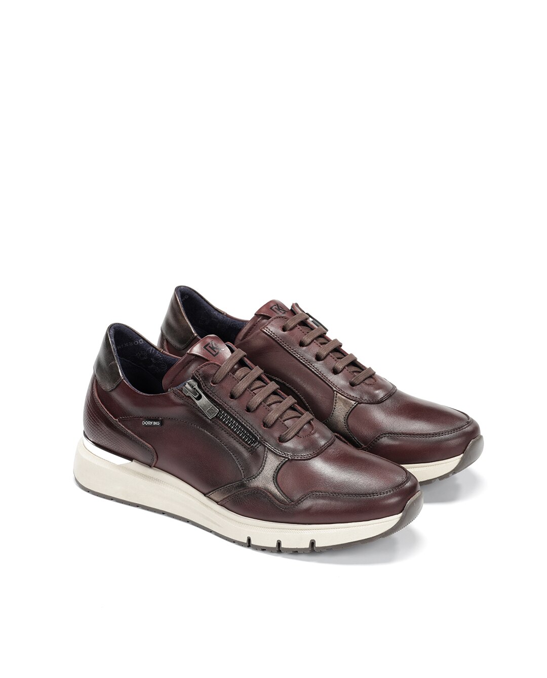 Sapatos de Cordões Fabricados em Pele Roxo-4