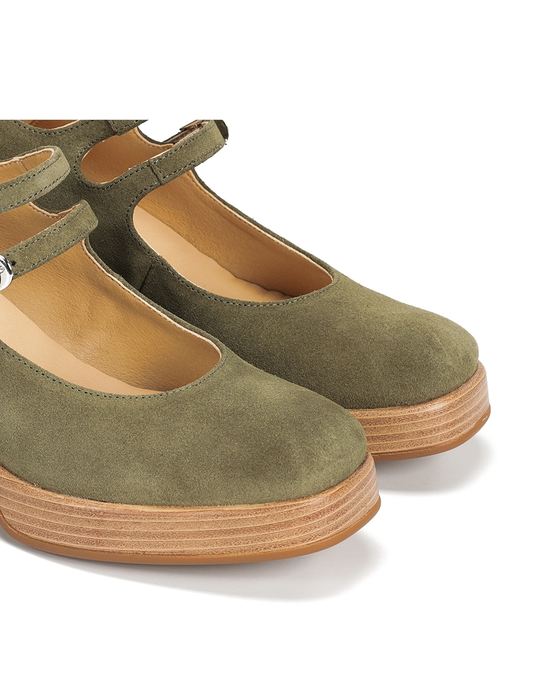 Sapatos de Salto Fabricados em Camurça Verde-6