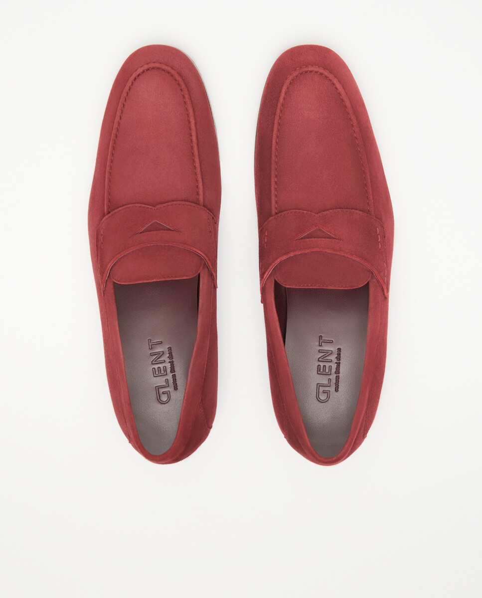 Mocassins de Pele com Travessão Vermelho-4