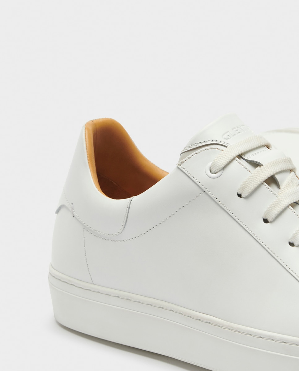 Sapatilhas de Pele com Atacadores Branco-4