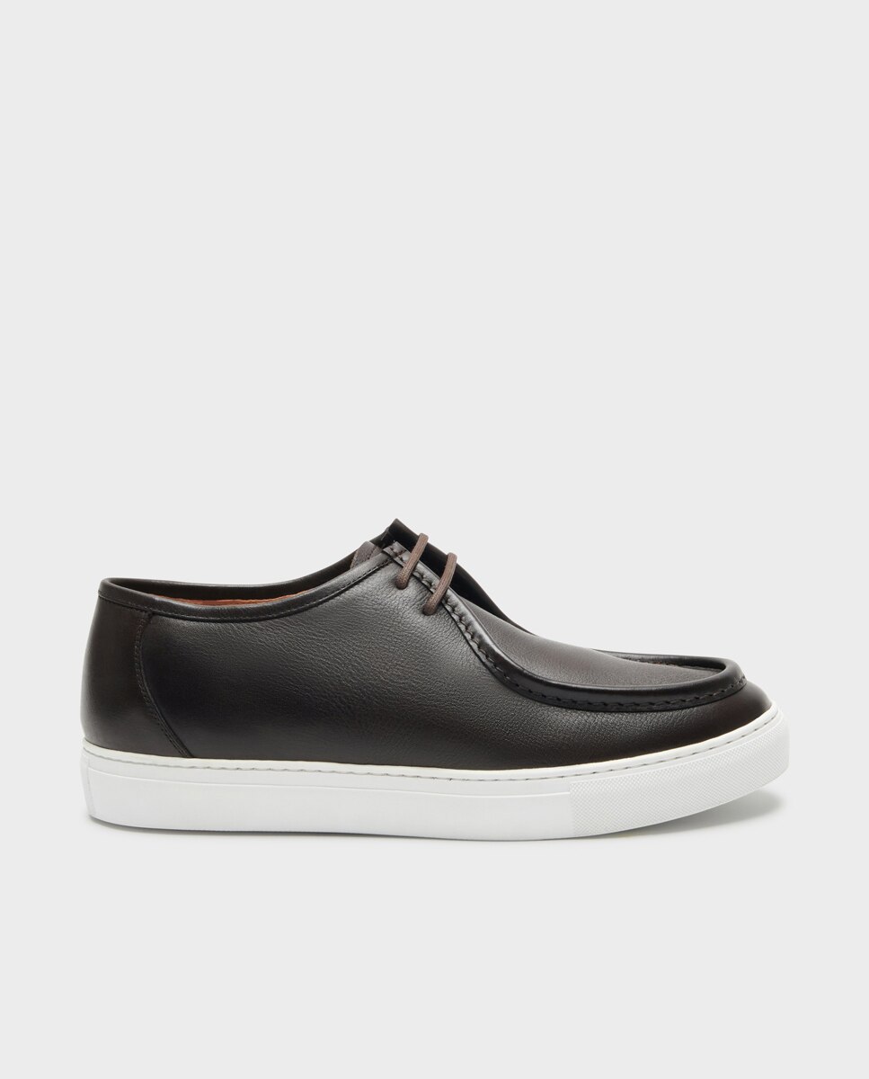 Imagem 0 de Sapatos Wallabee de Cordões em Pele de Largura Especial