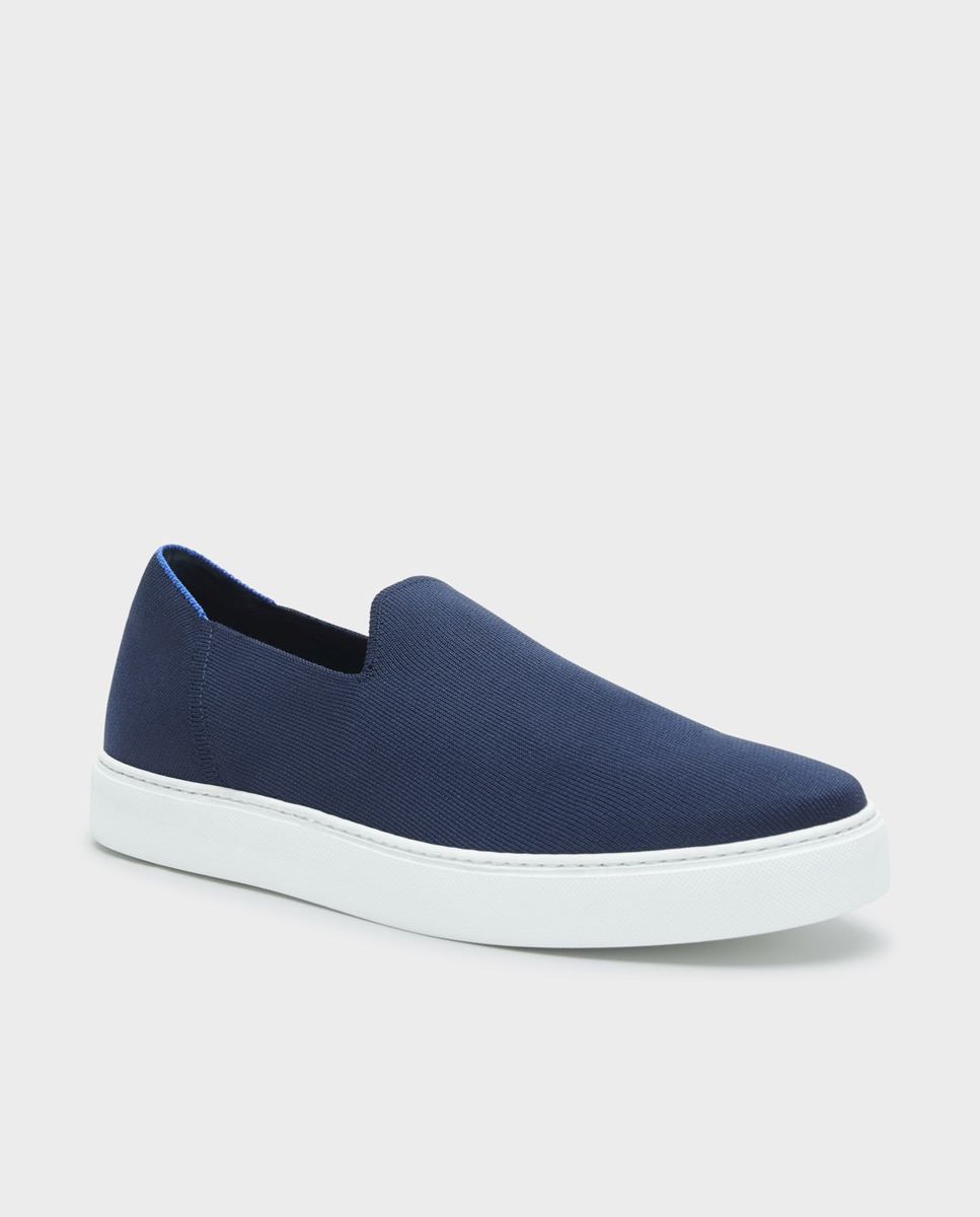 Sapatilhas Slip-on de Pele Azul-marinho-2