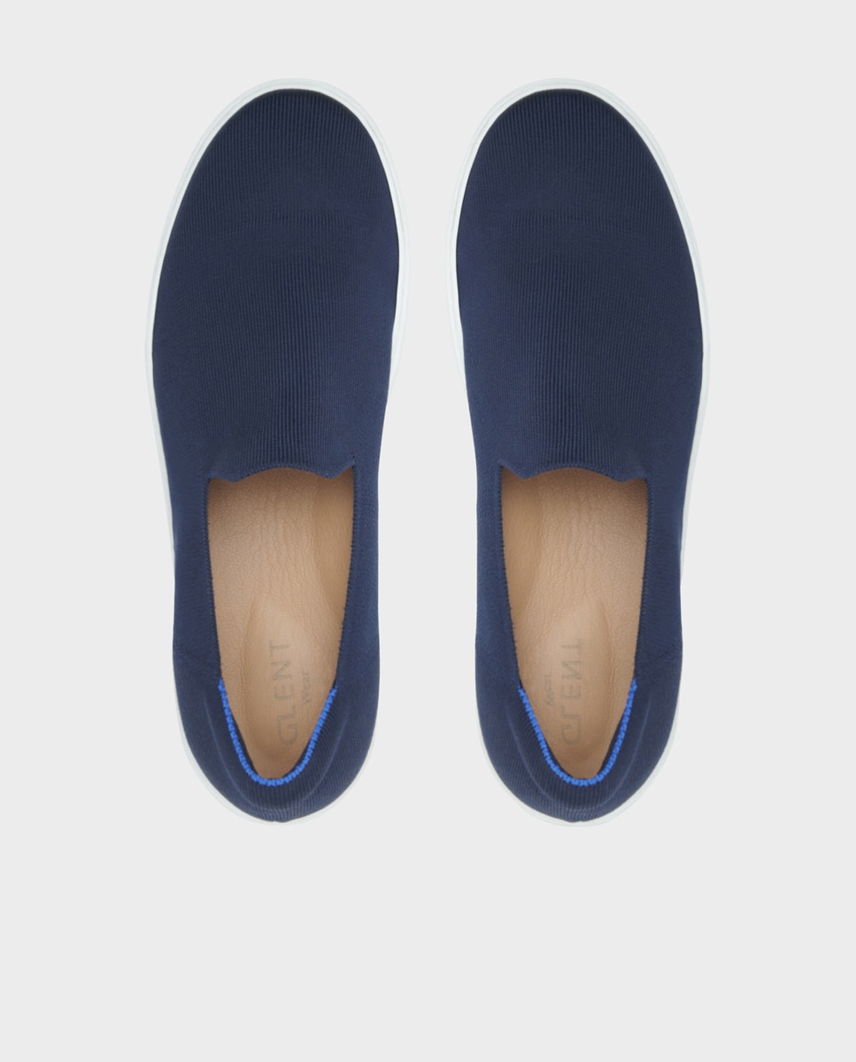 Sapatilhas Slip-on de Pele Azul-marinho-3