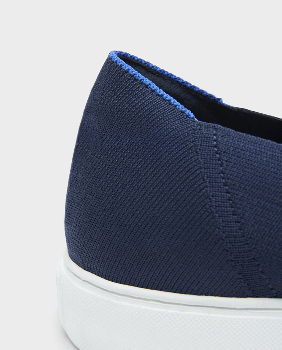 Sapatilhas Slip-on de Pele Azul-marinho-4