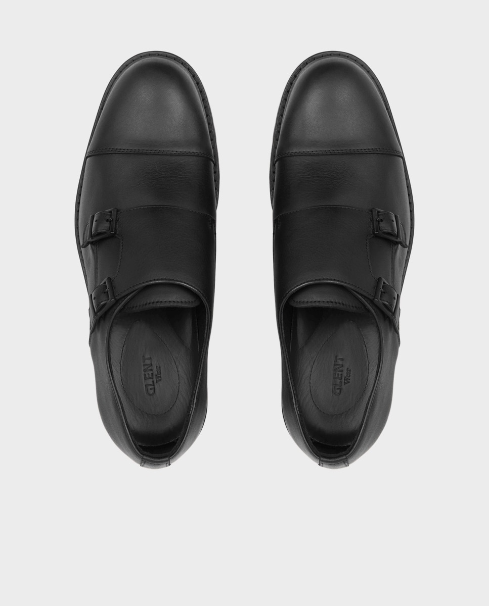 Sapatos Monk de Pele Preto-3