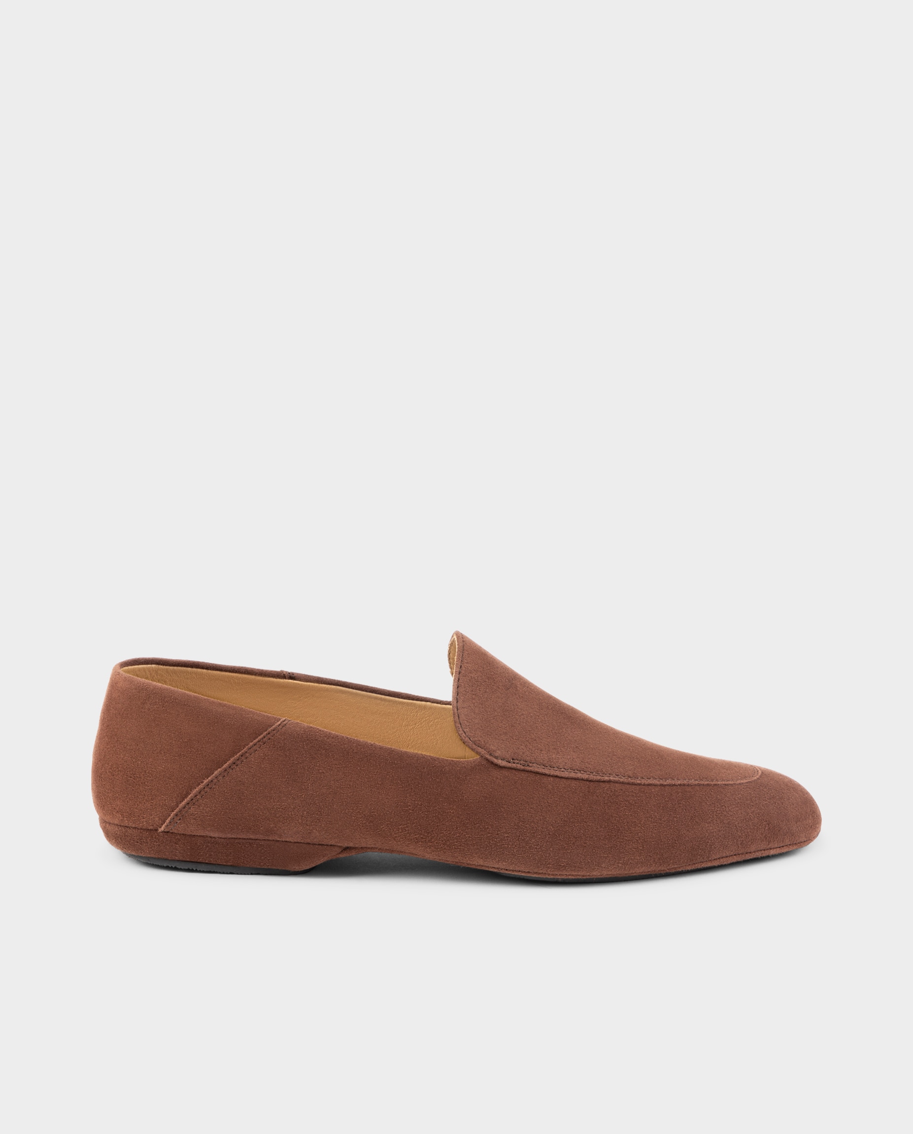 Sapato Confortável Slipper Confortável de Pele Castanho-1
