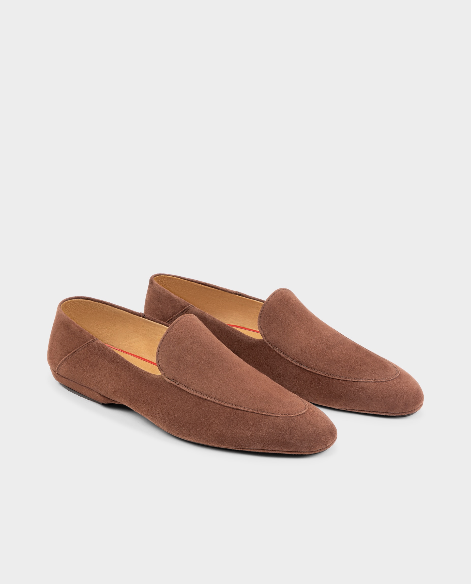 Sapato Confortável Slipper Confortável de Pele Castanho-2